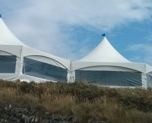 2 x Hex Marquees at Beacon Crag wedding venue