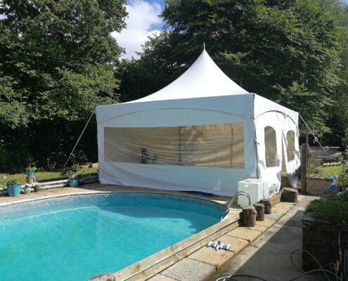 Image showing our 20/20 Matrix Marquee by a Pool