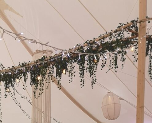 Image showing our Decorative Marquee Ladder Trussinside a Sailcloth Marquee inside a Sailcloth Marquee