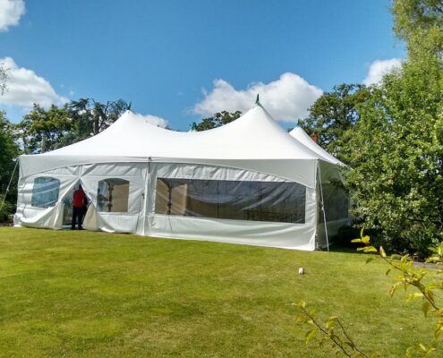 Image of our Matrix Marquee Silver Package set up in Devon